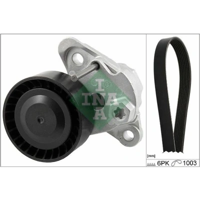 Abbildung von INA 529 0208 10 Keilrippenriemensatz Generatorfreilauf prüfen und ggf. erneuern VOLKSWAGEN: Polo V Hatchback, Golf 7 Variant,