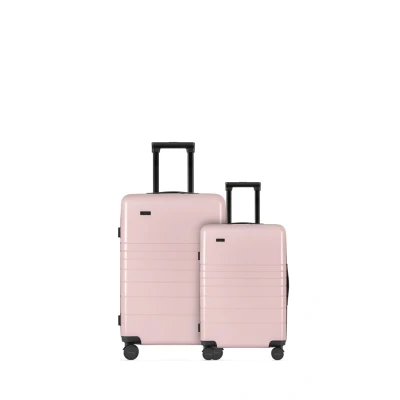 Abbildung von ETERNITIVE Hartschalenkoffer 2 er Set Klein und Mittel Rollkoffer aus Polycarbonat &amp; ABS mit 360 Rollen Handgepäck 32L Koffer Medium 64L Trolley TSA Schloss Rosa