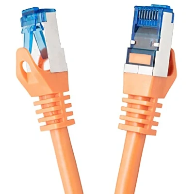 Abbildung von BIGtec 2m CAT.7 Patchkabel Netzwerkkabel Gigabit Patch DSL LAN Ethernet Kabel orange Kupferkabel doppelt geschirmt (RJ45 Stecker Cat 7 S/FTP PIMF)