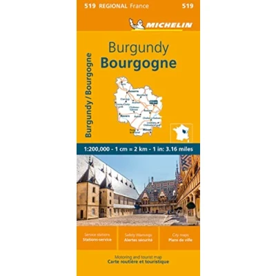 Abbildung von Michelin Burgund: Straßen und Tourismuskarte 1:200.000 (MICHELIN Regionalkarten)