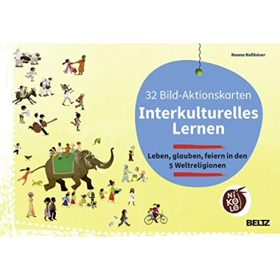 Abbildung von 32 Bild Aktionskarten Interkulturelles Lernen: Leben, glauben, feiern in den 5 Weltreligionen. Box mit beidseitig bedruckten Bildkarten und 28 seitigem Booklet (Beltz Nikolo)