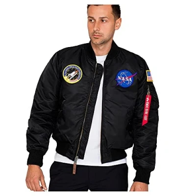 Abbildung von Alpha Industries MA1 VF NASA Bomberjacke, Herren, Größe: Medium, Black