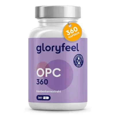 Abbildung von OPC Traubenkernextrakt 360 Kapseln 1052mg Extrakt + Vitamin C pro Tagesdosis Aus Original französischen Weintrauben 6 Monats Packung Laborgeprüft, Vegan in Deutschland hergestellt