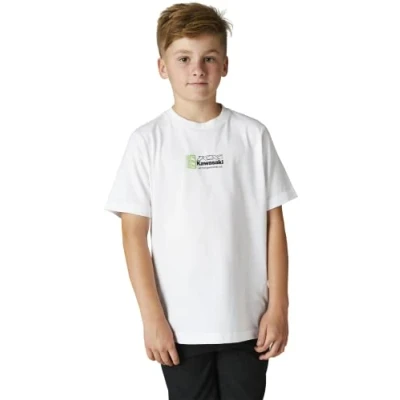 Abbildung von Fox Racing Unisex Kinder Kawasaki Short Sleeve Tee Shirt, Optic White, M EU