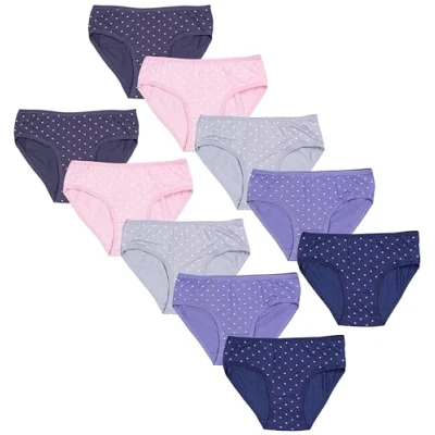 Abbildung von TupTam Mädchen Slips mit Aufdruck 10er Pack, Farbe: Slips/Herzchen Jeansblau Rosa Dunkelblau Graphite Grau, Größe: 152 158
