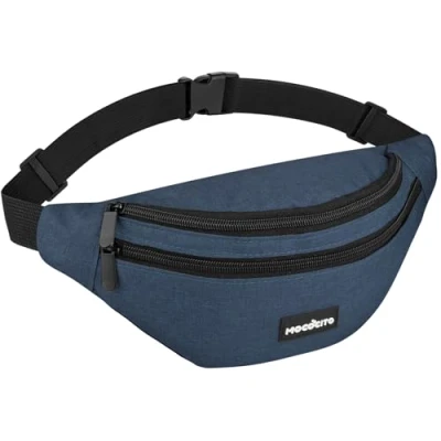Abbildung von Bauchtasche Gürteltasche, MOCOCITO Hüfttasche für Damen und Herren, Brusttasche Groß Handytasche 120CM Gurt Verstellbarer Outdoor Sport Camping Wandern Fahrrad Geschenke Frauen Männe( Blau)