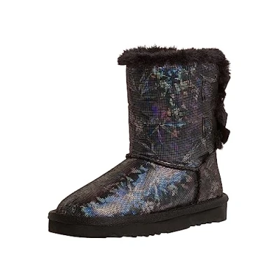 Abbildung von s.Oliver Mädchen Winterstiefel ohne Absatz Gefüttert mit Schleife Schwarz (Black Comb.), 37