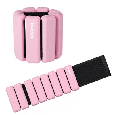 Abbildung von TopEsct Verstellbare Handgelenkgewichte Set mit 2 Stück (je 0,9 kg) Langlebiges tragbares Handgelenk und Knöchelgewichte für Yoga, Tanz, Barre, Pilates, Cardio, Aerobic, Walking