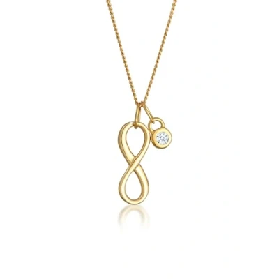 Abbildung von Elli DIAMONDS Halskette Damen Infinity Solitär mit Diamant (0.03 ct.) in 585 Gelbgold