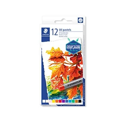Abbildung von STAEDTLER 2420 C12 Ölpastellkreiden (wasserfest, haftet auf nahezu allen glatten Flächen, Kreidendurchmesser ca. 11 mm) Kartonetui mit 12 brillanten Farben