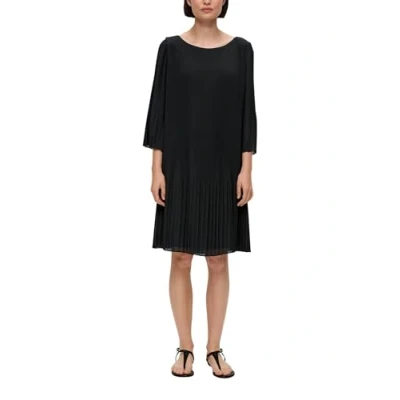 Abbildung von s.Oliver Black Label MIT Plisseefalten Freizeitkleid, Damen, Größe: 44, Schwarz