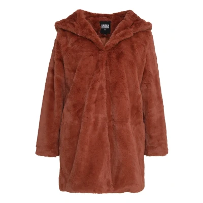 Abbildung von Urban Classics Curvy Ladies Hooded COAT Wintermantel, Damen, Größe: XXL, Darkrose