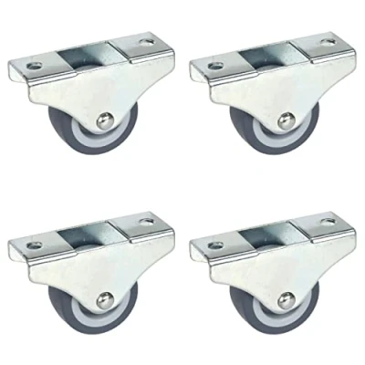 Abbildung von Dörner + Helmer Möbel Bockrollen, 4er Set, 38mm x 18mm, 135kg Tragkraft, Klein, TPE Rad, Richtungsfixiert