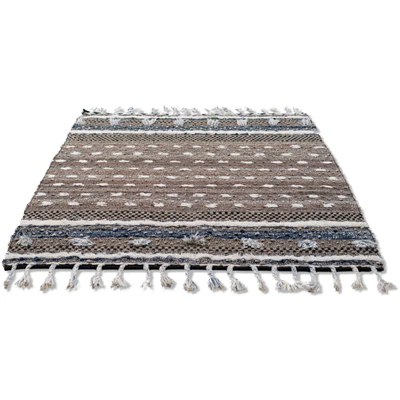Abbildung von TOM TAILOR HOME Wollteppich »Vintage Funky Nature«, rechteckig, 5 mm Höhe, reine Wolle, handgewebt, mit Fransen