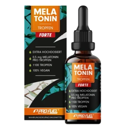 Abbildung von Melatonin Tropfen FORTE (30 ml) 1100 mit je 0,5 mg optimal hochdosiert &amp; effektiv für Anwendungen ohne Alkohol 100% vegan laborgeprüft Zertifikat