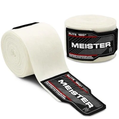 Abbildung von Meister Elite 457.2cm Handwickel für Erwachsene MMA &amp; Boxen 1 Paar Elfenbein