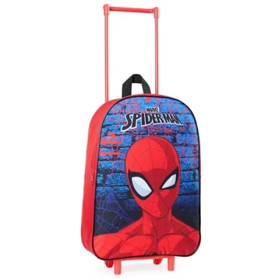 Abbildung von Marvel Spiderman Koffer Kinder, Faltbarer Trolley Handgepäck Leicht 39 x 27 cm 10.5 Liter, 2 Rollen &amp; Ausziehbarem Griff