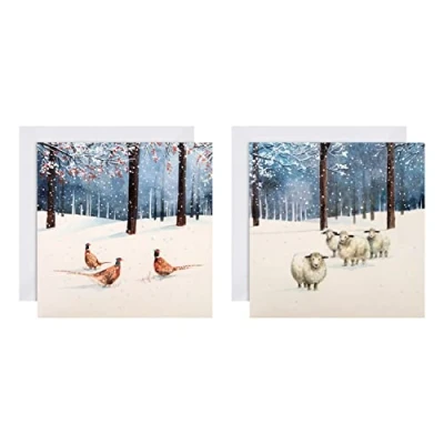 Abbildung von Hallmark Weihnachtskarten für Wohltätigkeitsorganisationen, Boxkarten, traditionelle Winter Szenen Designs, 16 Stück