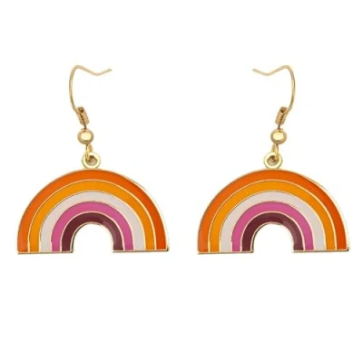 Abbildung von Sun Set Pride Rainbow Shape Dangle Ohrringe Gay &amp; Lesbian LGBT Geschenke Schmuck
