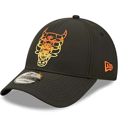 Abbildung von New Era Herren Stack Logo 9forty Chicago Bulls Baseballkappe, Schwarz, Einheitsgröße EU