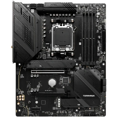 Abbildung von MSI MPG B650 Tomahawk WiFi Mainboard, ATX Unterstützt AMD Ryzen 7000 Serie Prozessoren, AM5 14 Duet Rail 80A VRM, DDR5 Memory Boost 6400+MHz/OC, 2 x PCIe 4.0 x16, 3X M.2 Gen4, Wi Fi 6E