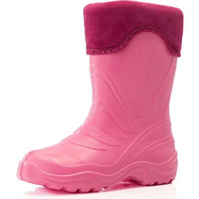 Abbildung von Ladeheid Eva Kinder Jungen Mädchen Gummistiefel Regenschuhe gefüttert LA CA 03 (Rosa/Grau, 22/23 EU)
