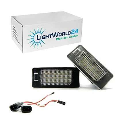 Abbildung von LIGHTWORLD24 LED Kennzeichenbeleuchtung Nummernschildbeleuchtung für BMW E39 E60 E61 E70 E71 E72 E82 E88 E90 E91 E92 E93 mit E Prüfzeichen Kennzeichenleuchte 6000K Xenon weiß