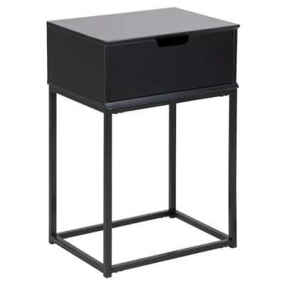 Abbildung von AC Design Furniture Mariela Nachttisch, H: 61,5 x B: 40 T: 30 cm, Schwarz, Metall, 1 Stk.