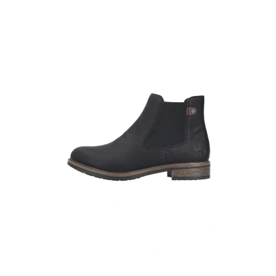 Abbildung von Rieker Damen Chelsea Boots 72254, Frauen Stiefeletten,Schlupfstiefel,flach,Stiefel,Bootee,Booties,halbstiefel,Kurzstiefel,schwarz (00),36 EU / 3.5 UK