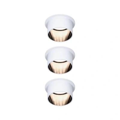 Abbildung von Paulmann 93377 LED Einbauleuchte Gil 3 Step Dim rund incl. 3x6 Watt dimmbar Weiß matt, Schwarz matt Einbaustrahler Aluminium Spot 2700 K Coin