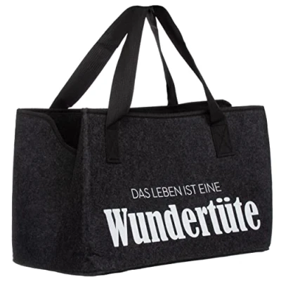 Abbildung von Brandsseller Filztasche Freizeittasche aus Filz Praktische Shoppingbag Einkaufstasche mit Schriftzug ca. 40 x 26,5 21 cm
