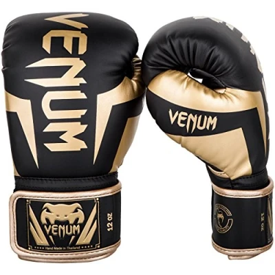 Abbildung von Venum Unisex Elite Boxing Gloves Boxhandschuhe, Schwarz / Gold, 16oz EU