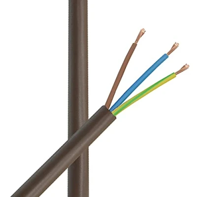 Abbildung von 3m Zuleitung H03VV F 3 x 0,75qmm Braun PVC isolierte Leitung 3G Leuchtenkabel Lampenkabel Kabel Anschlusskabel