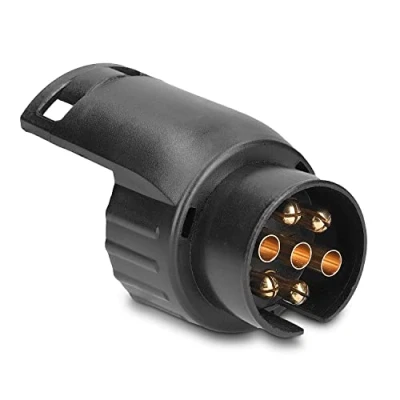 Abbildung von Navaris Trailer Adapter 7 zu 13 Pin 12 V für Auto Anhängerkupplung Steckdose polig auf Anhänger Stecker Pol