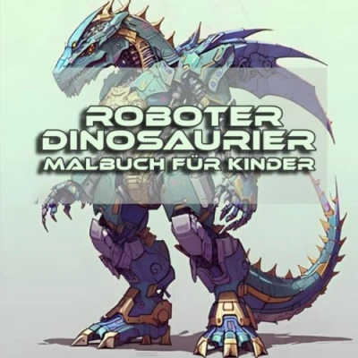 Abbildung von Roboter Dinosaurier Malbuch für Kinder: Das 2 in 1 Ausmalheft coole Jungs ab 7 Jahre