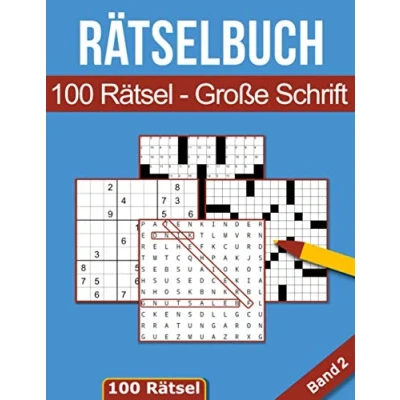 Abbildung von Rätselbuch 100 Rätsel Große Schrift: Großes Rätselheft für Senioren &amp; Erwachsene inkl. Sudoku, Kreuzwort Wortsuchrätseln Band 2 (Rätselbücher in großer Schrift)