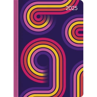 Abbildung von Alpha Edition Ladytimer Retro 2025 Taschenkalender, 10,7x15,2cm, Kalender mit 192 Seiten, Notizmöglichkeiten, Bucket List, Mondphasen und internationales Kalendarium