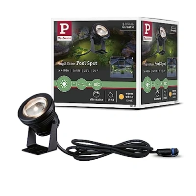 Abbildung von Paulmann 94559 Plug &amp; Shine LED Außenleuchte Spot Teichleuchte IP68 incl. 1x5 W dimmbar Warmweiß Schwarz Aluminium 3000 K