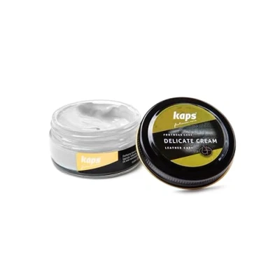 Abbildung von Kaps Professional Schuhpflege Delicate Cream Schuhcreme &amp; Pflegemittel zur Reinigung und Auffrischung von Naturleder Synthetik (50ml) (101 Weiß)
