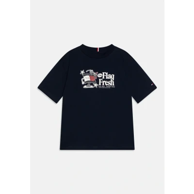 Abbildung von Tommy Hilfiger FLAG FUN TEE Unisex Tshirt print für Kinder, Größe: 80, Dark night navy
