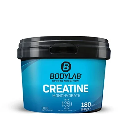 Abbildung von Bodylab24 Creatine Monohydrate 180 Kapseln, Kreatinmonohydrat in Kapselform, reines Pulver, Hochdosiertes Kreatin für mehr Energie und Kraft