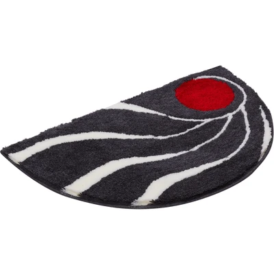 Abbildung von Grund Colani Exklusiver Designer Badteppich 100% Polyacryl, ultra soft, rutschfest, ÖKO TEX zertifiziert, 5 Jahre Garantie, 18, Badematte 50x80 cm halbrund, anthrazit