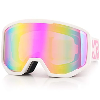 Abbildung von EXP VISION Skibrille für Damen und Herren, Snowboard Brille Schneebrille OTG 100% UV Schutz brillenträger, Anti Nebel Ski Goggles (Rosa)