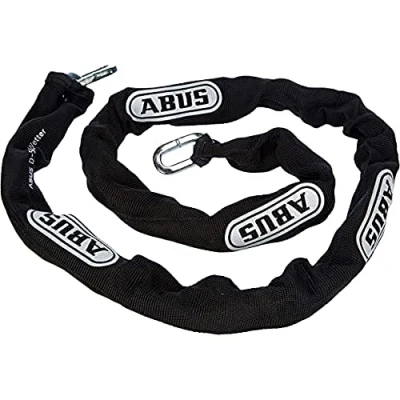 Abbildung von ABUS Kette 6KS zur Absicherung von Fahrrädern, Gegenständen und mehr 6 mm starke kombinierbar mit einem Vorhängeschloss 110 cm Länge, Schwarz