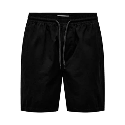 Abbildung von ONLY&amp;SONS Herren Shorts Bermuda Pants Sommer Hose Kurze Freizeit Trousers, Farben:Schwarz, Größe:L