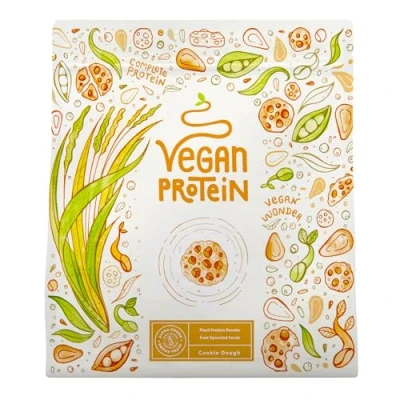 Abbildung von Veganes Proteinpulver Cookie Dough 600g Eiweißpulver Premiumqualität Protein Made in Germany Alpha Foods