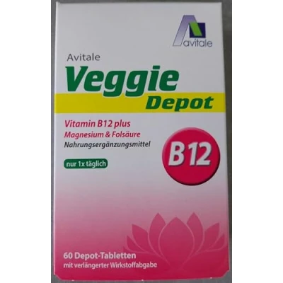 Abbildung von Veggie Depot Vitamin B12+magnesium+folsäure Tabletten