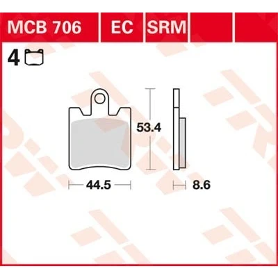 Abbildung von TRW Organic Allround MCB706 Bremsbelagsatz