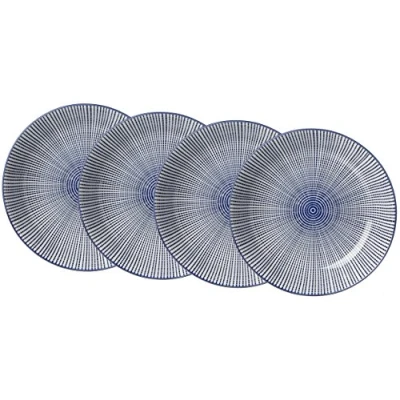 Abbildung von Ritzenhoff &amp; Breker Suppenteller Set Royal Makoto, 4 teilig, 20,5 cm Durchmesser, Porzellangeschirr, Blau Weiß, 20.50 x 4.50