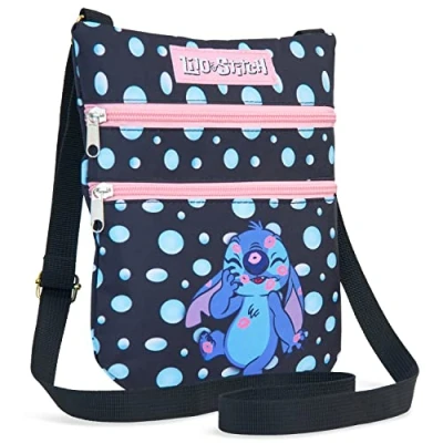 Abbildung von Disney Stitch Umhängetasche Mädchen Schultertasche Kinder (Schwarz)